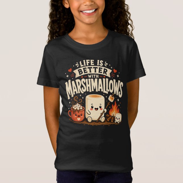 Camiseta A vida é melhor com marshmallows (Frente)