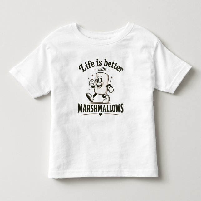 Camiseta A vida é melhor com marshmallows (Frente)
