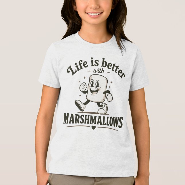 Camiseta A vida é melhor com marshmallows (Frente)