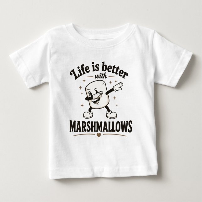 Camiseta A vida é melhor com marshmallows (Frente)