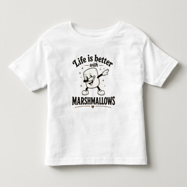 Camiseta A vida é melhor com marshmallows (Frente)