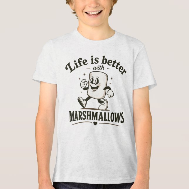 Camiseta A vida é melhor com marshmallows (Frente)