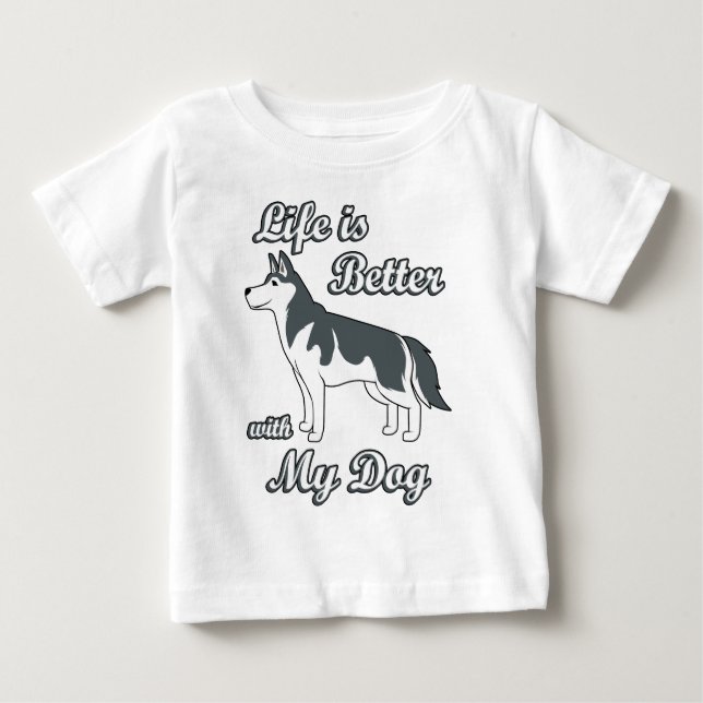 Camiseta A Vida é Melhor Com Meu Cachorro (Frente)