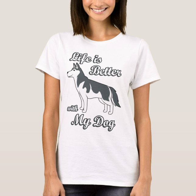 Camiseta A vida é melhor com meu cachorro (Frente)
