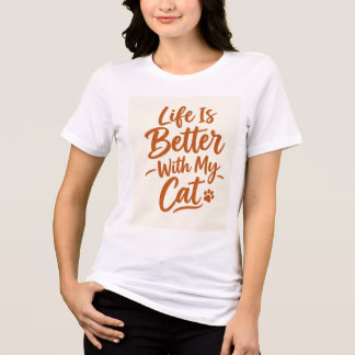 Camiseta A Vida É Melhor Com Meu Gato – Café para Amantes d