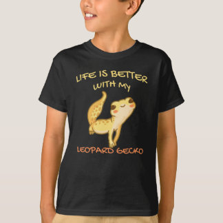 Camiseta A Vida É Melhor Com Meus Homens Gecko Leopardo