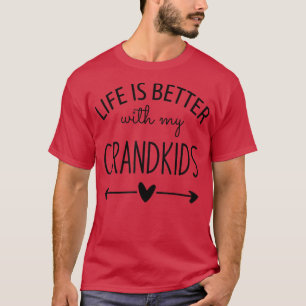 Camiseta A vida é melhor com meus Netos para vovó e vovó