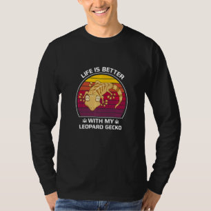 Camiseta A Vida É Melhor Com Minha Gecko Leopardo