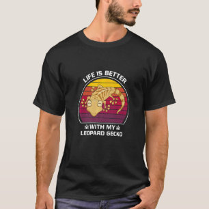 Camiseta A Vida É Melhor Com Minha Gecko Leopardo