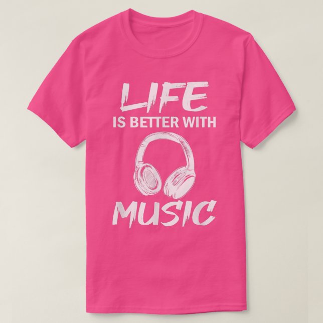 Camiseta A Vida É Melhor Com Música (Frente do Design)