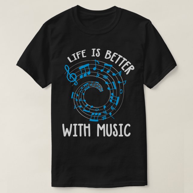 Camiseta A Vida É Melhor Com Música (Frente do Design)