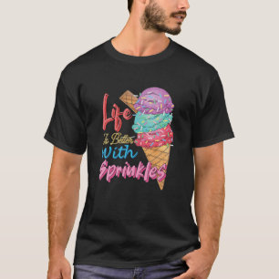 Camiseta A Vida É Melhor Com O Amor De Sorvetes Doce