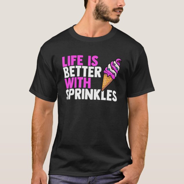 Camiseta A Vida É Melhor Com O Amor De Sorvetes Doce (Frente)
