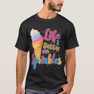 Camiseta A Vida É Melhor Com O Amor Engraçado Ao Sorvete