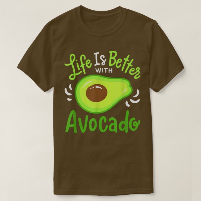 Camiseta A Vida É Melhor Com O Avocado (Frente do Design)
