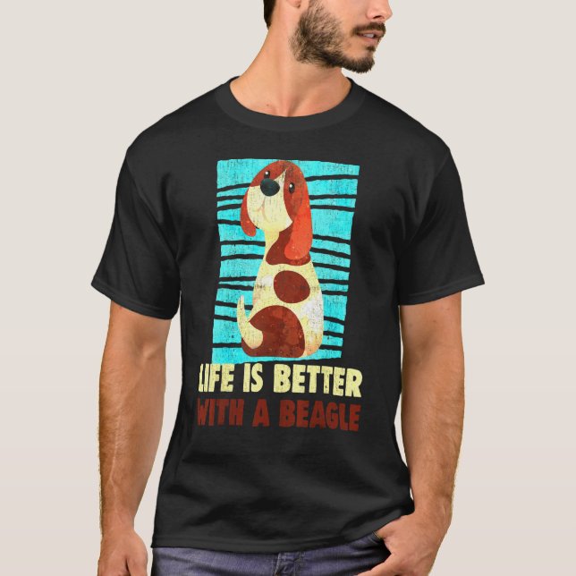 Camiseta A Vida É Melhor Com O Beagle (Frente)