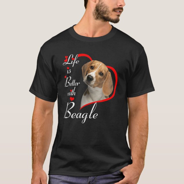 Camiseta A Vida É Melhor Com O Beagle (Frente)