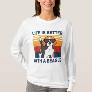 Camiseta A vida é melhor com o Beagle Vintage Dog Design Pu
