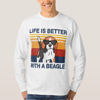 Camiseta A vida é melhor com o Beagle Vintage Dog Design Pu