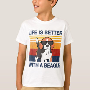 Camiseta A vida é melhor com o Beagle Vintage Dog Design Pu