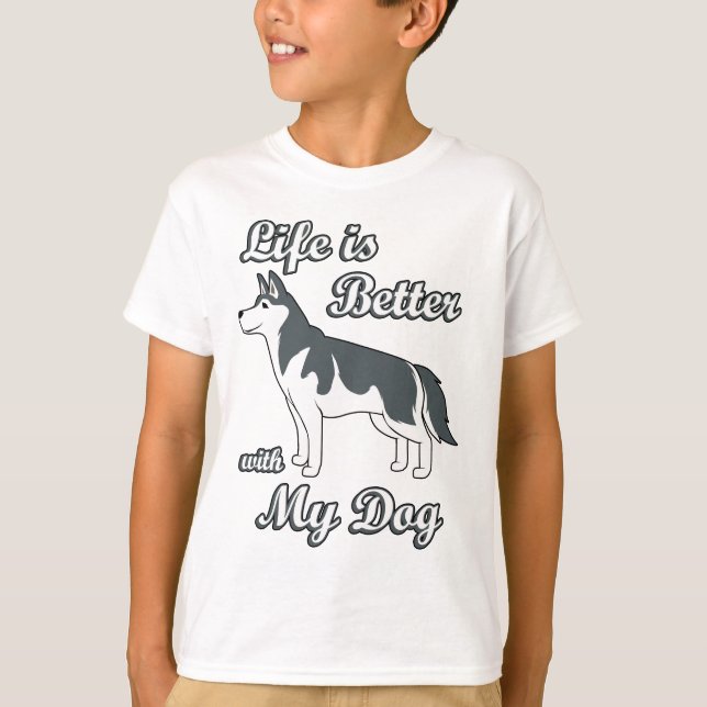 Camiseta A Vida é Melhor Com o Meu Cachorro (Frente)