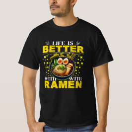 Camiseta a vida é melhor com o ramen