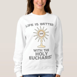 Camiseta A vida é melhor com o Santo Eucarista