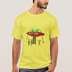 Camiseta A vida é melhor com os aliens Engraçados Humor Qui