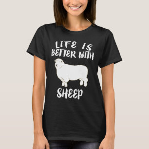 Camiseta A Vida É Melhor Com Os Animais De Ovelha