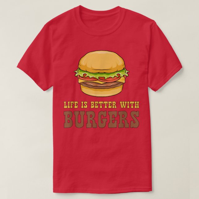 Camiseta A vida é melhor com os borbulhadores comendo Hambú (Frente do Design)