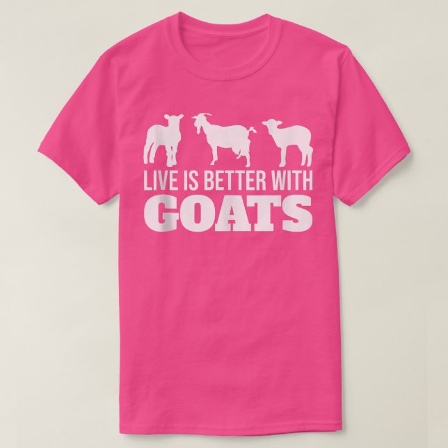 Camiseta A Vida É Melhor Com Os Caprinos  (Frente do Design)