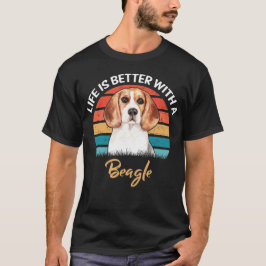 Camiseta A vida é melhor com os presentes do cão beagle