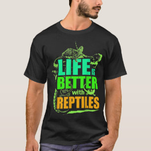 Camiseta A Vida É Melhor Com Os Répteis Leopardo Gecko 