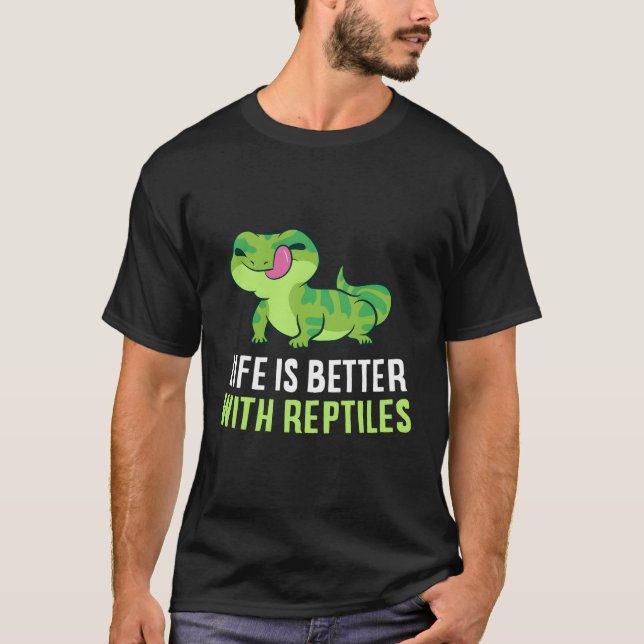 Camiseta A Vida É Melhor Com Os Répteis Lizards Cujos Répte (Frente)