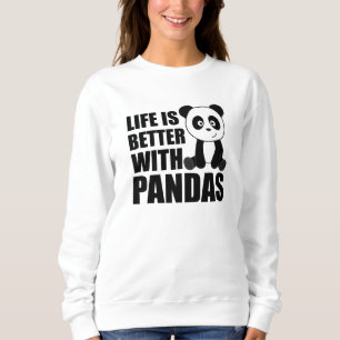 Camiseta A Vida É Melhor Com Pandas Cute Panda Colorida