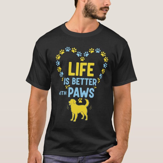 Camiseta A Vida é Melhor com Patas (Frente)