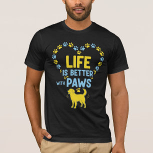 Camiseta A vida é melhor com patas