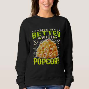 Camiseta a vida é melhor com pipoca