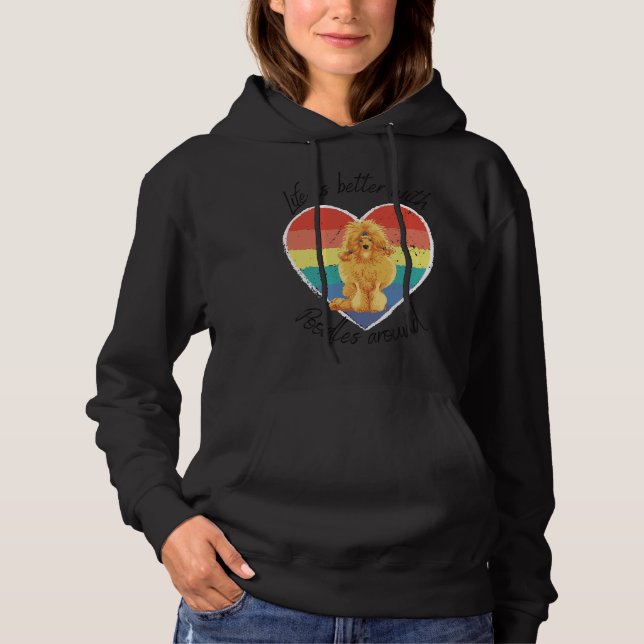 Camiseta A vida é melhor com poodles em torno de Fited Scoo (Frente)