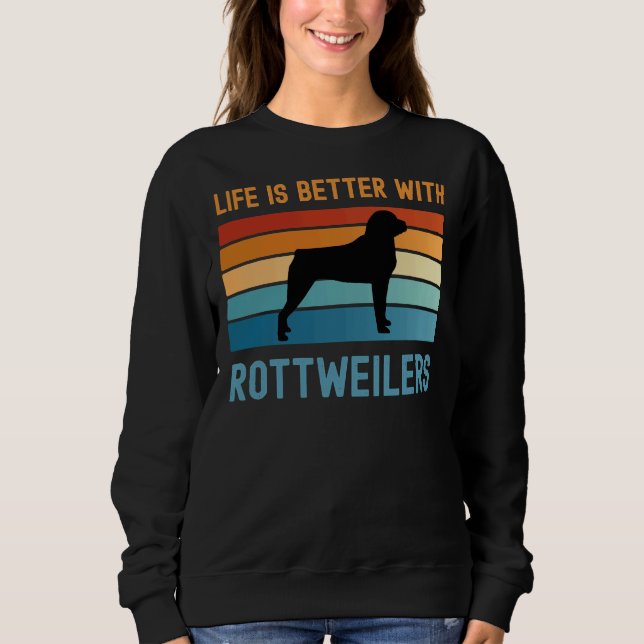 Camiseta A Vida É Melhor Com Rottweilers (Frente)