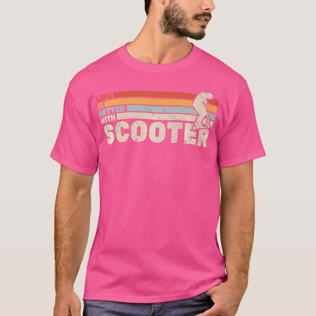 Camiseta A Vida é Melhor Com Scooter Escooter Electro Scoot (Frente)