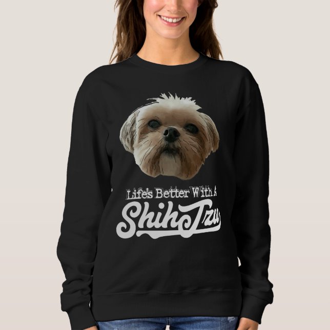 Camiseta A Vida É Melhor Com Shih Tzu (Frente)