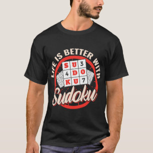 Camiseta A vida é melhor com Sudoku Crossword vintage Sudok