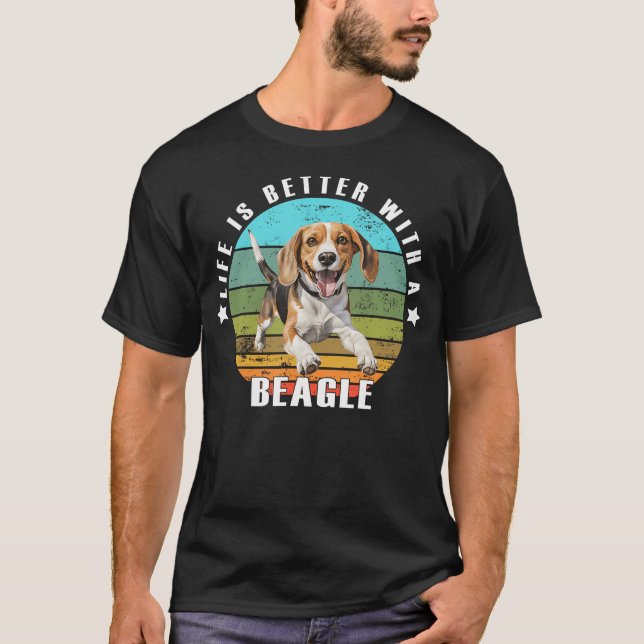 Camiseta A Vida É Melhor Com Um Beagle (Frente)