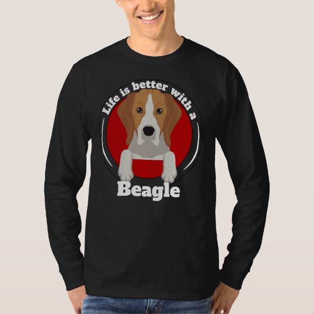 Camiseta A Vida É Melhor Com Um Beagle Beagle Owners Beagl (Frente)