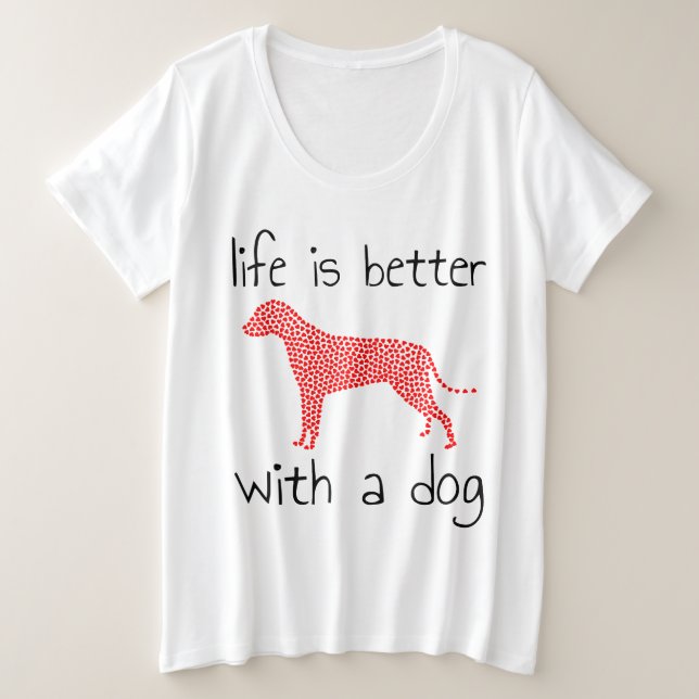 Camiseta A Vida É Melhor Com Um Cachorro - Amantes De Cacho (Frente do Design)