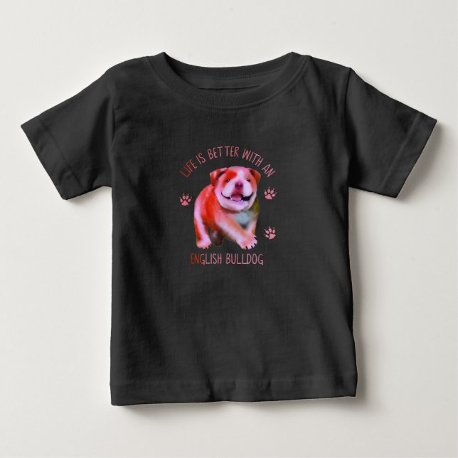 Camiseta A Vida É Melhor Com Um Cachorro Inglês Engraçado (Frente)