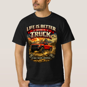 Camiseta A vida é melhor com um caminhão