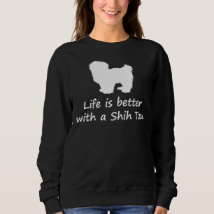 Camiseta A Vida É Melhor Com Um Cão Shih Tzu