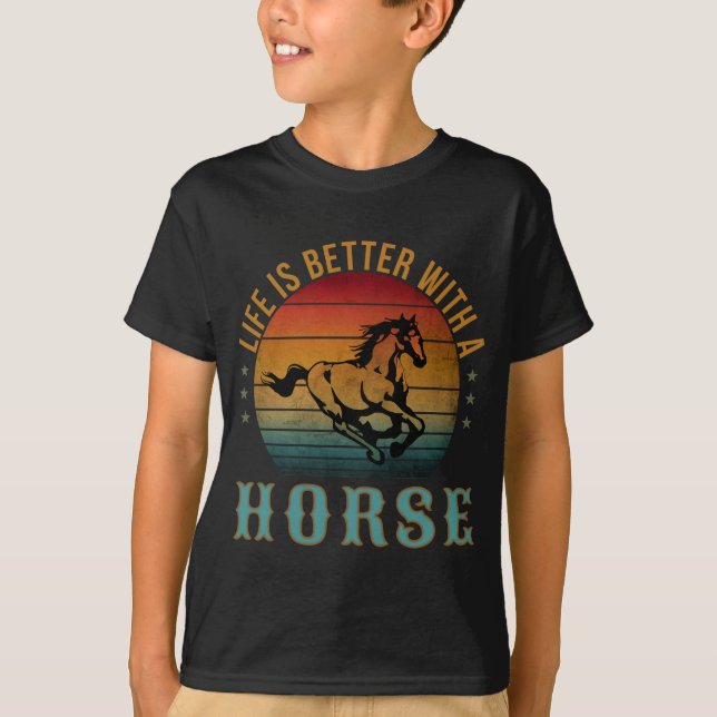 CAMISETA A VIDA É MELHOR COM UM CAVALO (Frente)